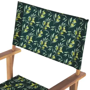 Set of 2 Garden Chairs CINE Acacia Wood Dark Green