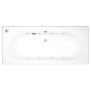 Trojan Baths Whirlpool Silver effect 8 Jet Bath spa system with LED lights