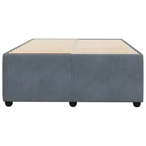 Berkfield Bed Frame without Mattress Dark Grey Double Velvet