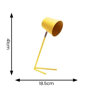 ValueLights Lark Mustard Yellow Metal Task Reading Compact Desk Table Lamp with LED Bulb