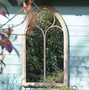 MirrorOutlet SandstoneSomerley Chapel Arch Garden Mirror 112 x 61 CM