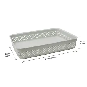 JVL Droplette Design Plastic Storage Tray, Grey