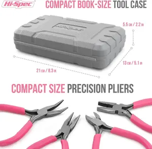 11pc Pink Compact Crafts & Home DIY Repair Hand Tool Kit Set With pliers, cutters, and precision screwdrivers