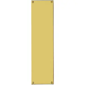 Flat 1.5mm Door Finger Plate 304 x 77mm Polished Brass Protective Push Plate