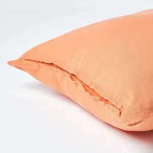 Homescapes Burnt Orange European Linen Pillowcase, 60 x 60 cm