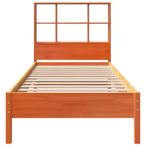 Berkfield Bookcase Bed without Mattress Wax Brown 90x200 cm Solid Wood Pine