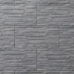 Shaded slate Anthracite Matt Split Face Porcelain Indoor Wall Tile Sample