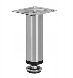 CHROME ADJUSTABLE PLINTH LEG FOR KITCHEN FURNITURE CABINETS Aluminium  100mm + 10mm