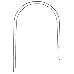 Hardys 2.4M Metal Garden Arch - Ideal Trellis Support for Climbing Plants, Arbour Archway Garden Path Feature, Coated Steel, Black