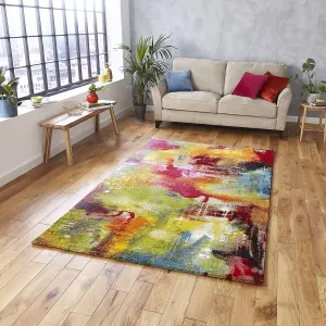 Multi Abstract Modern Easy to Clean Rug for Living Room Bedroom and Dining Room-120cm X 170cm