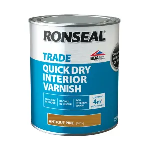 Ronseal Trade Quick Dry Interior Varnish Antique Pine 750ml