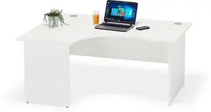 White Curved Executive Panel Leg Office Desk | Left Hand 1800mm Wide Curved Desk White