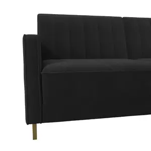 Skylar Sofa Bed in Velvet Black