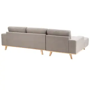 Corner Sofa NORA Taupe Fabric Right Hand