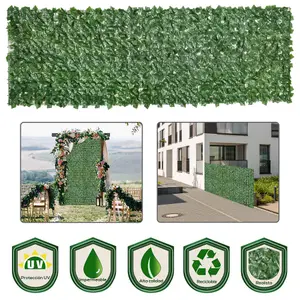 Outsunny Artificial Leaf Hedge Panel Garden Fence Privacy Screen on Roll 1m x 3m