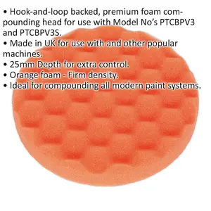 Buffing & Polishing Compounding Foam Head - 150 x 25mm - Hook-and-Loop - Firm