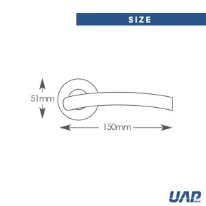 UAP Bathroom Door Handle - Pair - Lever on Rose - Developer Jade - Complete Set - Bathroom Pack - Matt Black