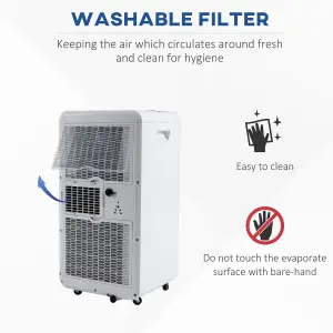 HOMCOM 10000 BTU Mobile Portable Air Conditioner Room Ac Unit w/ RC, White