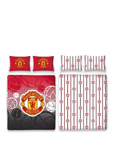 Manchester United FC Crest Double Duvet Cover and Pillowcase Set