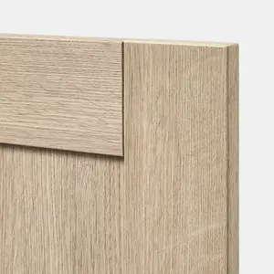 GoodHome Alpinia Matt oak light oak effect Shaker Highline Cabinet door (W)450mm (H)715mm (T)18mm