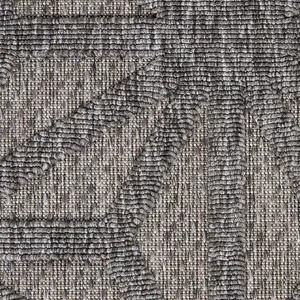 Grey Outdoor Rug, Abstract Optical/ (3D) Stain-Resistant Rug For Patio Decks , Modern Outdoor Area Rug-160cm X 221cm