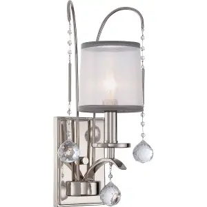 Elstead Whitney 1 Light Wall Light - Imperial Silver Finish, E14