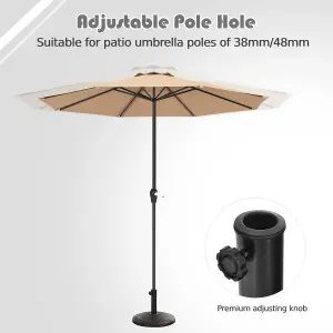 Costway 12kg Round Resin Parasol Base 38mm-48mm Heavy Duty Garden Umbrella Stand