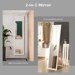 Costway Full-length Wood Frame Mirror Freestanding/Wall Mounted Mirror for Cloakroom