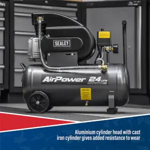 Sealey Air Compressor 24L Direct Drive 2hp SAC2420A