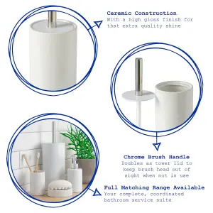 Harbour Housewares - Ceramic Toilet Brush - White