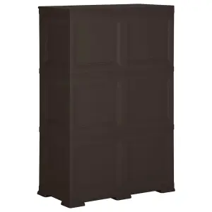 Berkfield Plastic Cabinet 79x43x125 cm Wood Design Brown