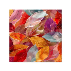 Kaleidoscope of Autumn Leaves Premium Glass Kitchen Splashback W600mm x H650mm