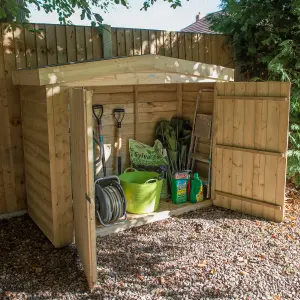 Forest Garden Natural timber Overlap Apex Garden storage 6x3 ft 1520mm 1980mm