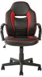 Argos Home Faux Leather Mid Back Gaming Chair - Red & Black