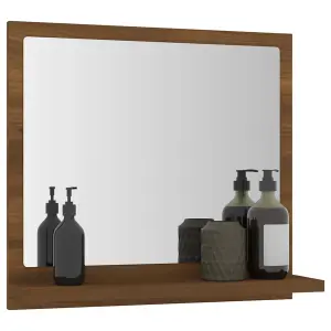 Berkfield Bathroom Mirror Brown Oak 40x10.5x37 cm Engineered Wood