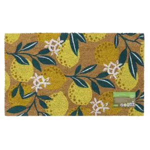 Eco-Friendly Latex Backed Coir Door Mat, Lemons