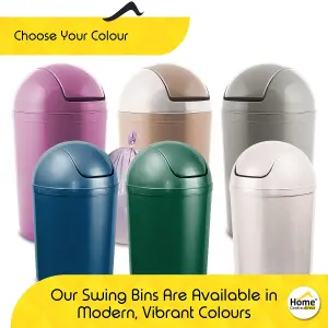 Home Centre Compact Plastic Swing Top Waste Bin 15 Litre Purple House Office Bathroom Lobby Dustbin