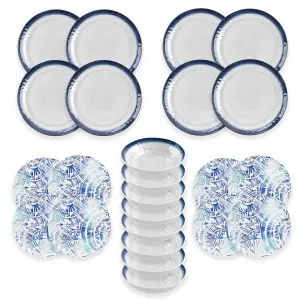 Purely Home Coastal 24 Piece Melamine Dinnerware Set for 8