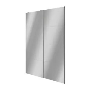 Atomia Panelled Mirrored 2 door Sliding Wardrobe Door kit (H)2250mm (W)1500mm