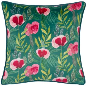 Wylder House Of Bloom Poppy Piped Feather Rich Cushion