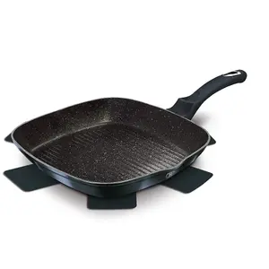 BERLINGER HAUS 28cm Width Aquamarine Square Grill Pan Fry Frying Marble Non Stick Griddle Steak