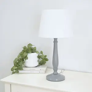 Annum Wood Table Lamp Grey / White / No