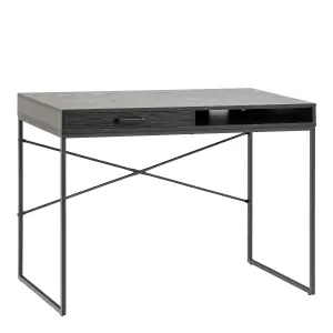 Seaford 1 Drawer Office Desk in Ash Black