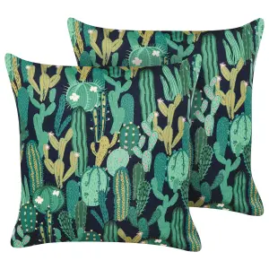 Set of 2 Outdoor Cushions BUSSANA Green