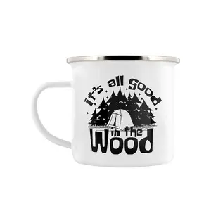 Grindstore Its All Good In The Wood Enamel Mug White/Black (One Size)