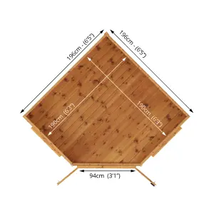 Mercia 7x7 ft with Double door & 2 windows Pent Wooden Summer house