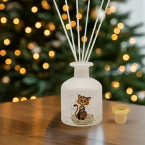 Reed Diffuser Cashmere & Silk Bug Art Kimba Kitten Home Fragrance Aromatherapy