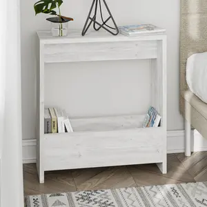 Beeler Modern Slim Compact Side Table Antique White