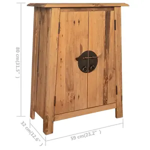 Berkfield Bathroom Side Cabinet Solid Recycled Pinewood 59x32x80 cm