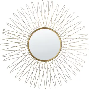 Beliani Glam Wall Mirror SAUMUR Metal Gold